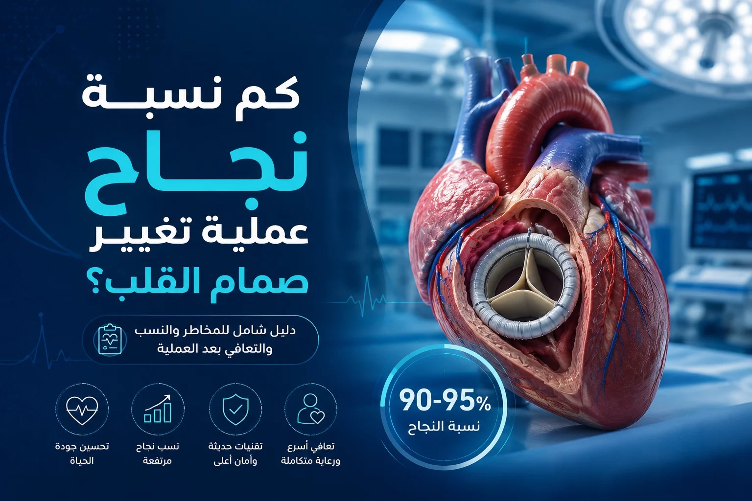 كم نسبة نجاح عملية تغيير صمام القلب؟