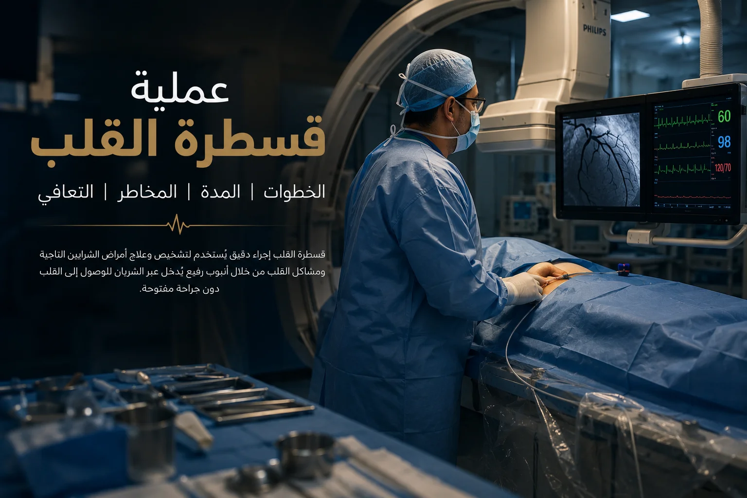 عملية قسطرة القلب | الخطوات والمدة والمخاطر والتعافي