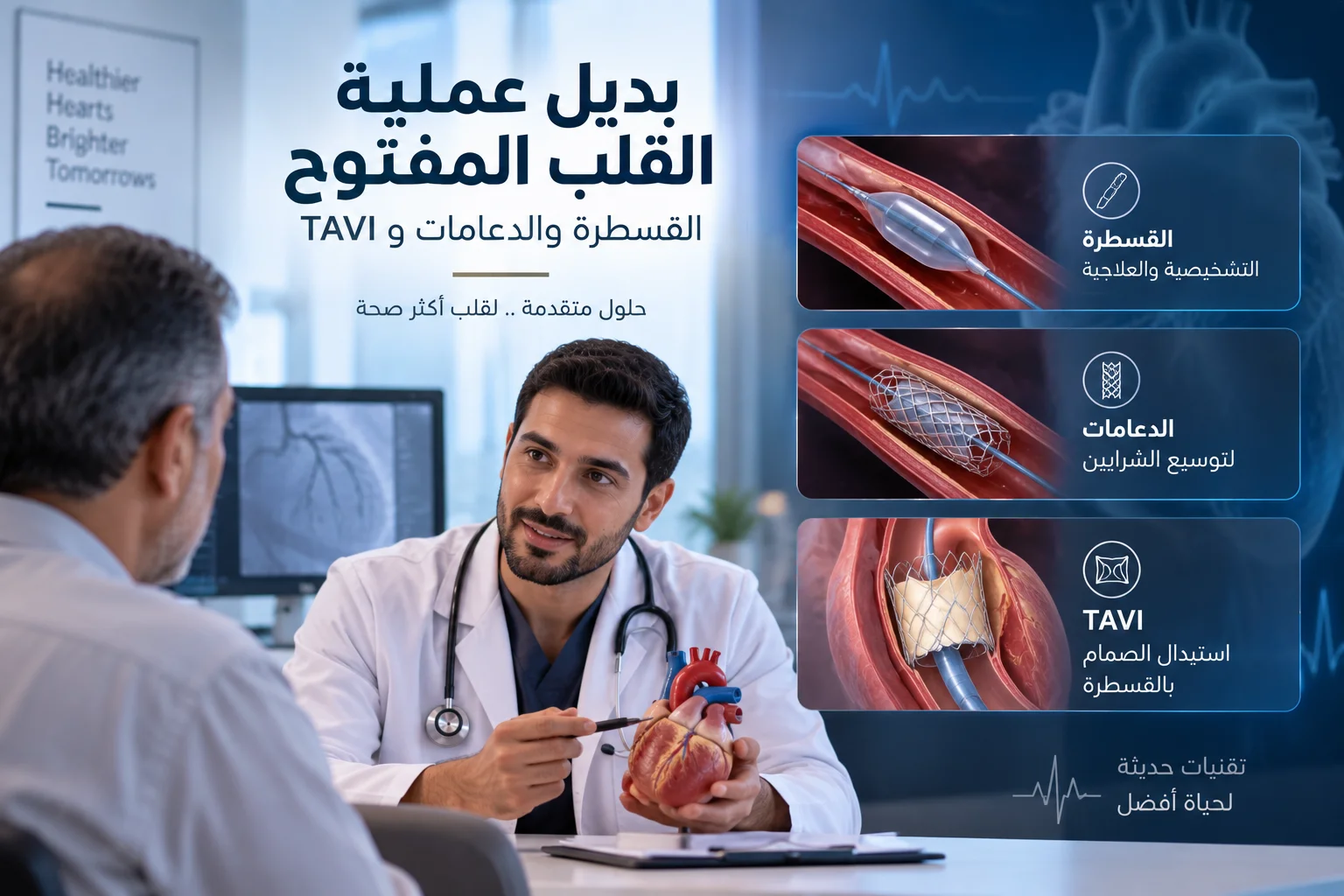 بديل عملية القلب المفتوح | القسطرة والدعامات وTAVI